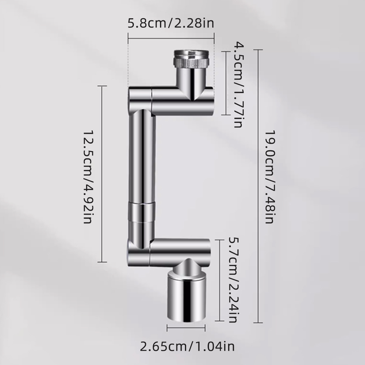 Prolunga per rubinetto 1440° per lavandino del bagno 2 modalità di uscita dell'acqua Girevole Aeratore del rubinetto Attacco per rubinetto girevole Estensione del rubinetto della cucina Tocca Regolazione per il lavaggi