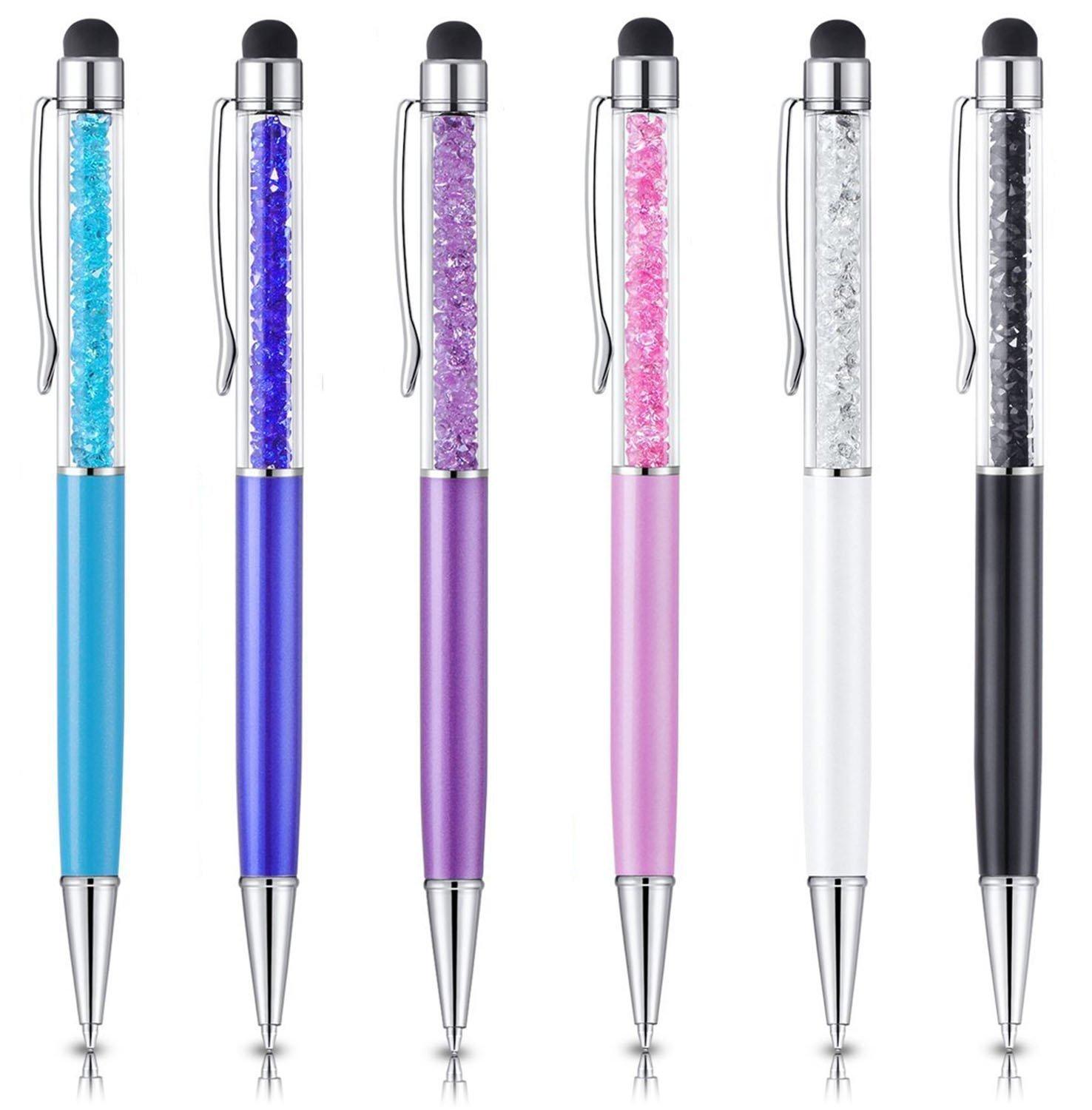 Crystal 2 in 1 Touch Pen Inkt Balpen Voor Alle Capacitieve Touchscreen Apparaat Kleurrijke Stylus Pen Voor Iphone IOS Android