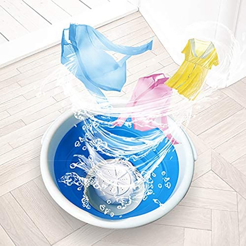 Portable Mini Tub Washing Machine,Foldable Personal Compact Ultrasonic Turbines Rotating Washer USB Powered for Travel