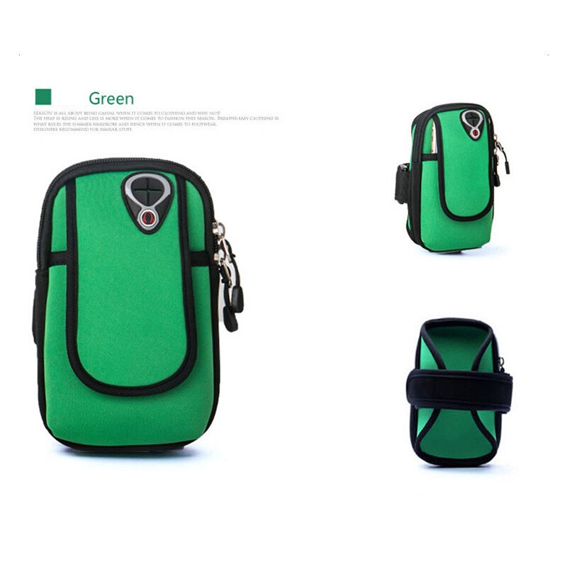 Armband armband 5.5 6.0 '' arm telefonhållare till hands för iphone 6 6s plus sportarm väska correr bolsas telefonfodral: Grön
