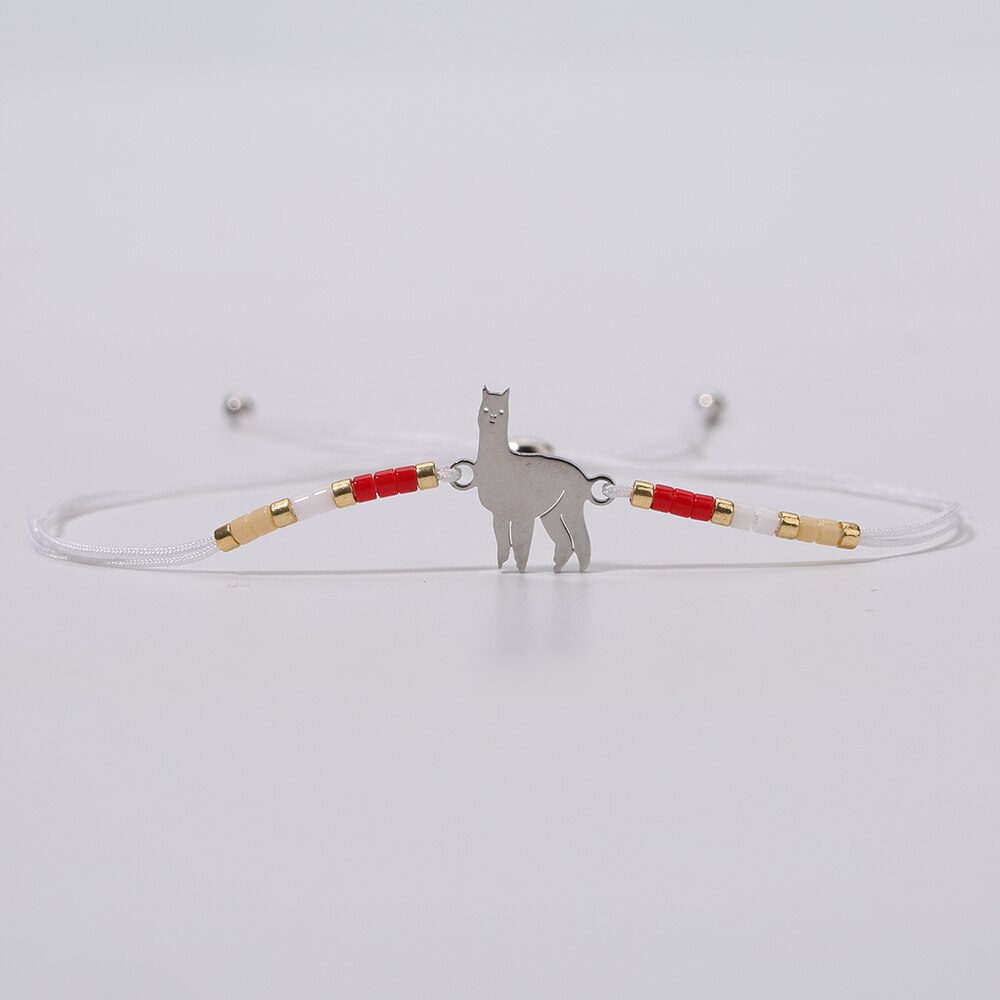 Rttooas Alpaca Charm Bracelets Miyuki Delica Seed Beaded Bracelet Pulseras Mujer Moda Handmade Woven Jewelry