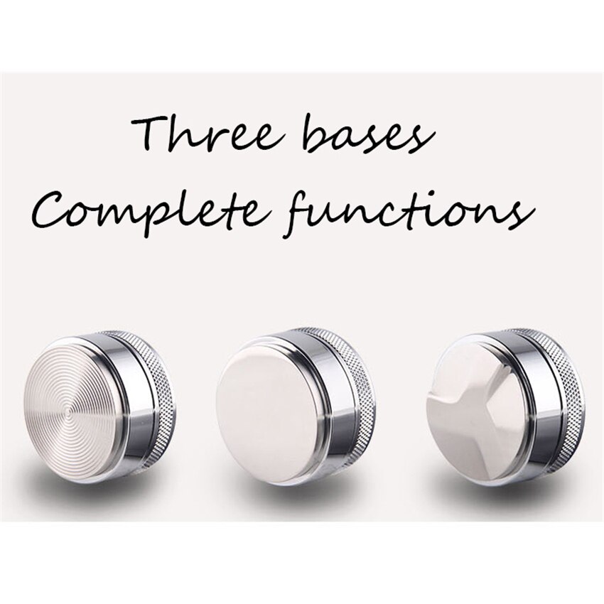 58mm Kaffee Tamper Flache Drei Abgewinkelt Gewinde Basis 304 Edelstahl Kaffee Schleifen Maschine Drücken Barista Cafe Zubehör