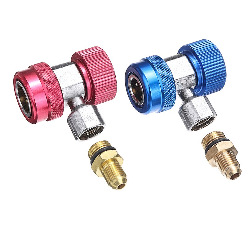 2pcs R1234yf Quick Coupler Connector Adapter Air Conditioning Refrigerant Brass Metal Accessories