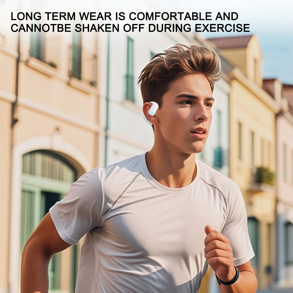 Open Wireless Bluetooth Earphones 180 Rotatable Adjustable Left and Right Ear Earphones Touch control for Driving Sport