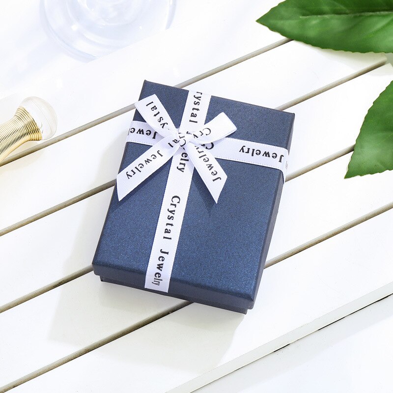 1 sztuk naszyjnik biżuteria wyświetlacz pudełko z biżuterią prezent na walentynki schowek prezent papier pudełko: Głęboki niebieski