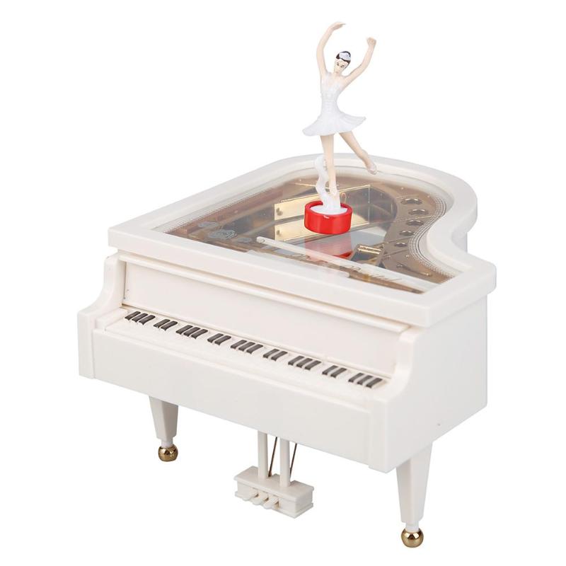 Heart Shape Dancing Ballerina Music Box Plastic Jewellery Box Girls Carousel Hand Crank Music Box Mechanism year: 03