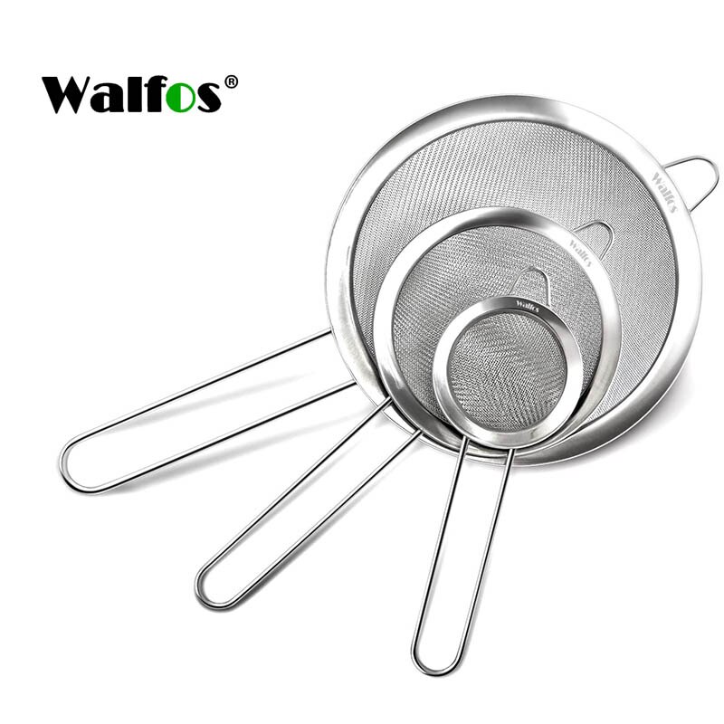 Walfos Edelstahlsieb 17.8 Cm - Feines Küchensieb Mit Griff Für Nudeln, Tee & Gemüse