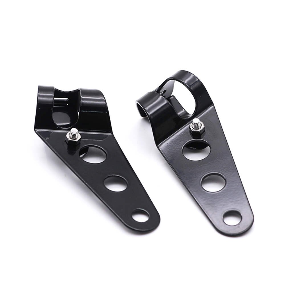 Universal Motorcycle Headlight Brackets Headlamp Mounting Clamps Head Light Support Front Lamp Carrier 28mm-36mm and 35mm-43mm: Beige