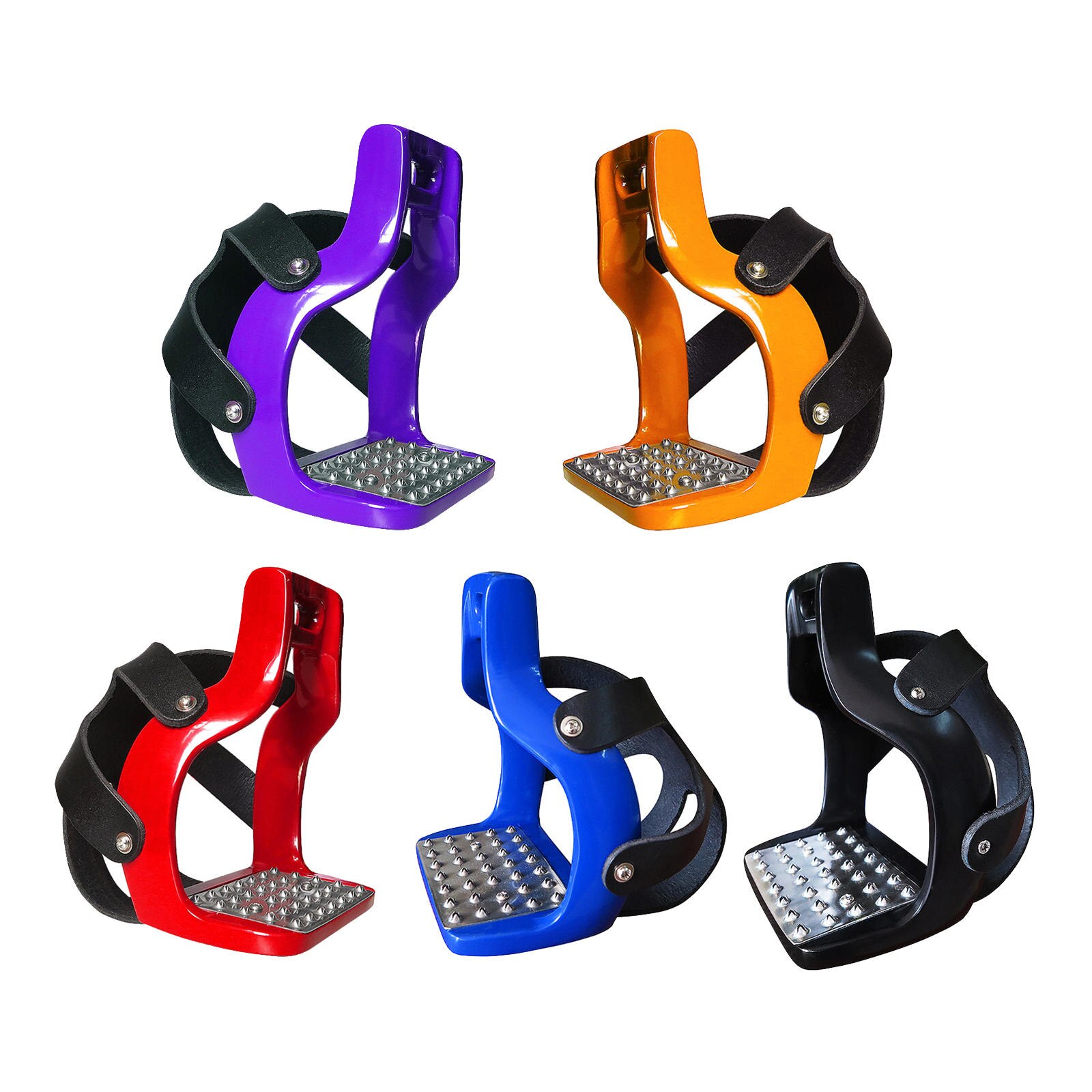 Equitazione Rainbow 5 colori staffe di sicurezza sella flessibile in alluminio pressofuso con pedale a rete