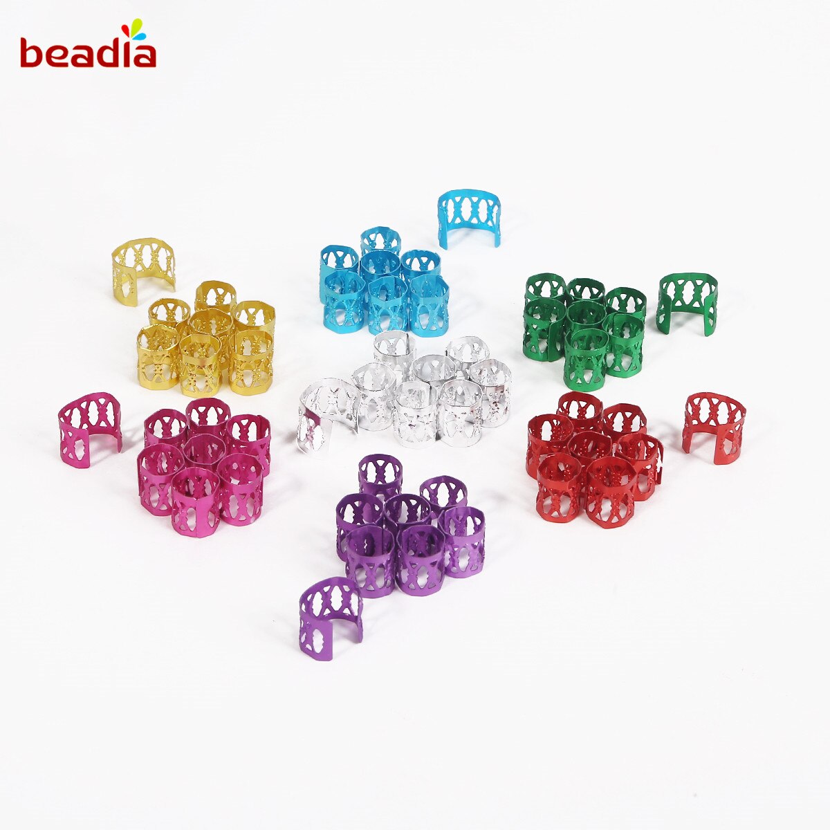50/100 Pcs Verschillende Vorm Kralen Verstelbare Haar Vlechten Dreadlock Kralen Braid Ringen Manchet Clips Buizen Sieraden Bevindingen