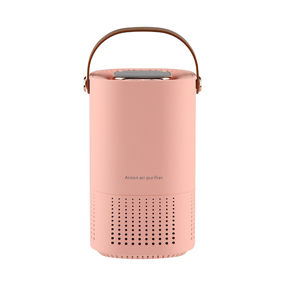 Cornmi Negative Ion HEPA Purifier Household Noise Reduction Portable Air purificador Formaldehyde Odor Removal USB Car Purifier: Pink
