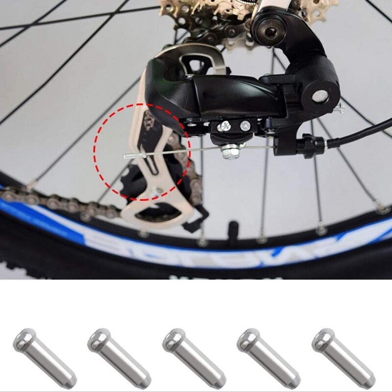 -150Pcs Cable End Brake Cable Cap, Aluminum Mountain Bicycle Brake Cable Cap End Tips Crimp