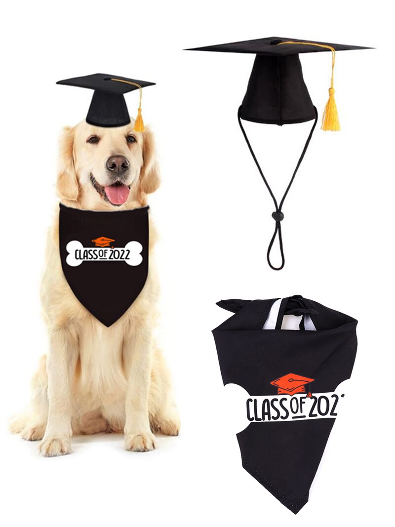 Gorros de graduación para mascotas, sombreros de graduación para perros pequeños con borla amarilla, disfraz para perros y gatos, accesorio de para vacaciones