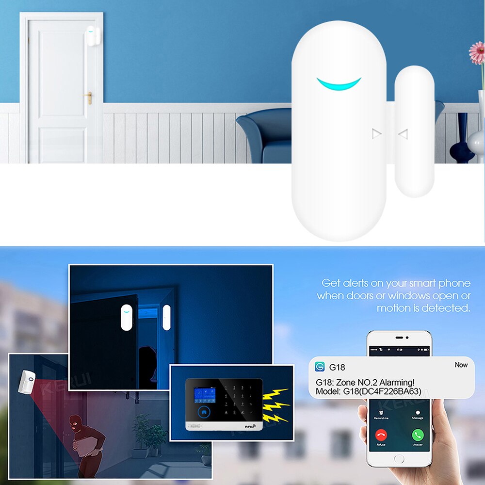Tuya.-SmartLife APP cable RFID inalámbrico antirrobo de seguridad sistema de alarma WIFI/GSM Alexa Google Compatible sirena de Kit Sensor