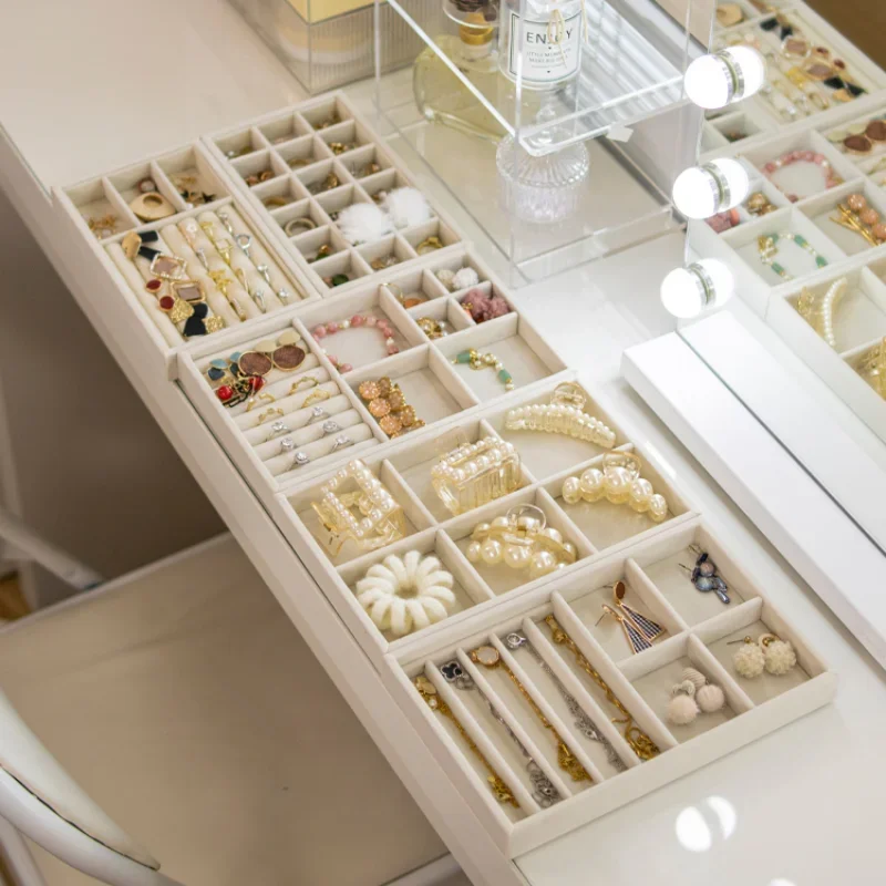 Samt Schmuck Vitrine fallen Armbinde Ohrring Ringe Kasten Organizer Aufbewahrung Halfter DIY stapelbare Schmuck Schublade Vitrinen