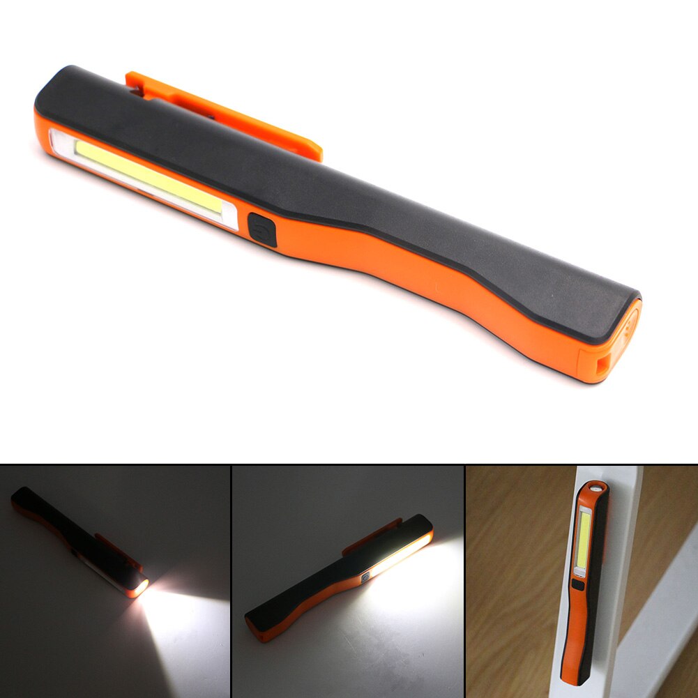 Mini pen cob led lommelygte multifunktions ledet fakkel lys magnetisk arbejdsinspektion lampe lommelygte 2- mode aaa: Orange