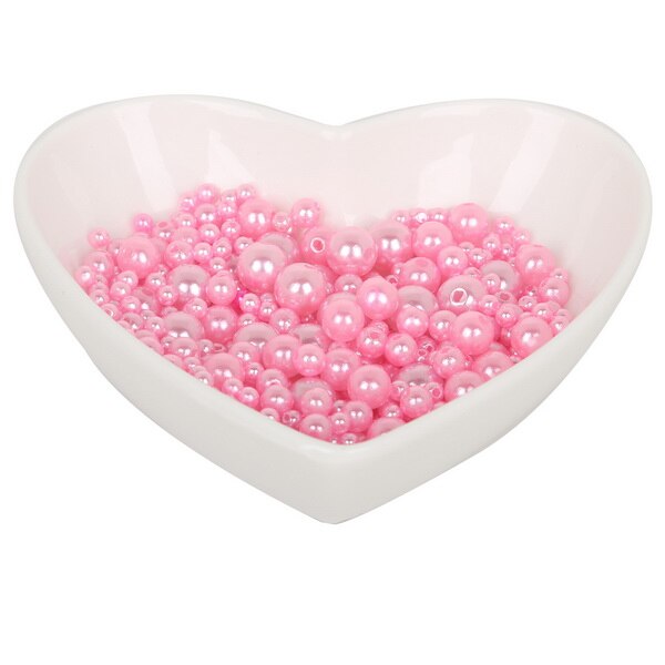 4/6/8/10mm Brann størrelse blanding 350 stk, rosa regnbue farge perle imitasjon abs løse perler til plagg klær halskjede tilbehør: Rosa