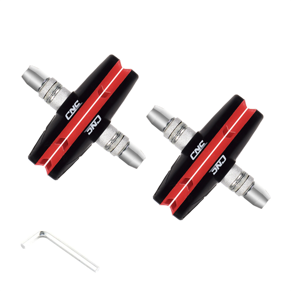 CNC Bicicleta V Brake Pad, borracha Aro Caliper Brake Pads, 55mm, Estrada MTB, 2 Pares: ROXO