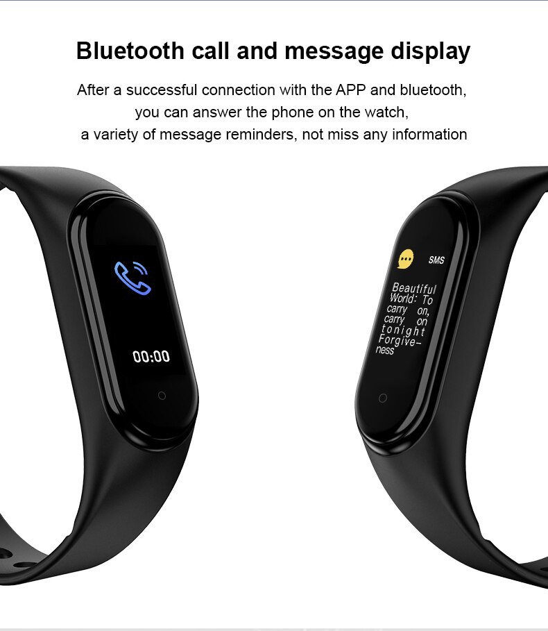 M5 smart ur fitnesstracker opkald musik afspil smartband smart armbånd pulsmåler smart band armbånd reloj inteligente