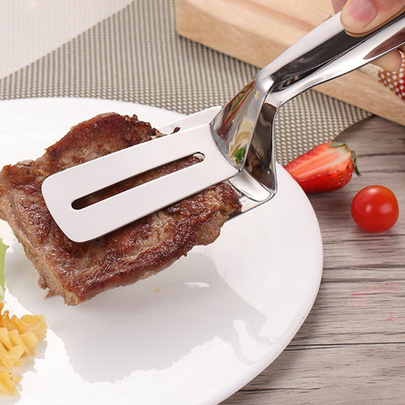 Stainless Steel Steak Clip Anti-scald Fish Shovel Kitchen Serrated Clip Food Clip Bread Steak Clip BBQ Tool Kitchen Utensils: Default Title