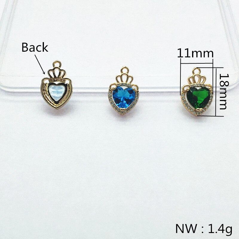 ! 18 x 11mm 50 stk krystall/kubikk zirconia hjerteform sjarm til øredobber gjør-det-selv deler, smykkefunn og komponenter