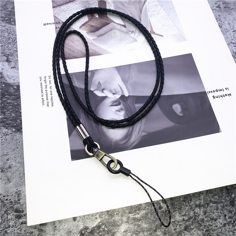 Leer Touw PU Gevlochten Bandjes Voor Sleutels Lanyard Mobiele Sleutelhangers Hals Bandjes Anti-diefstal Mobiele Telefoon Keten