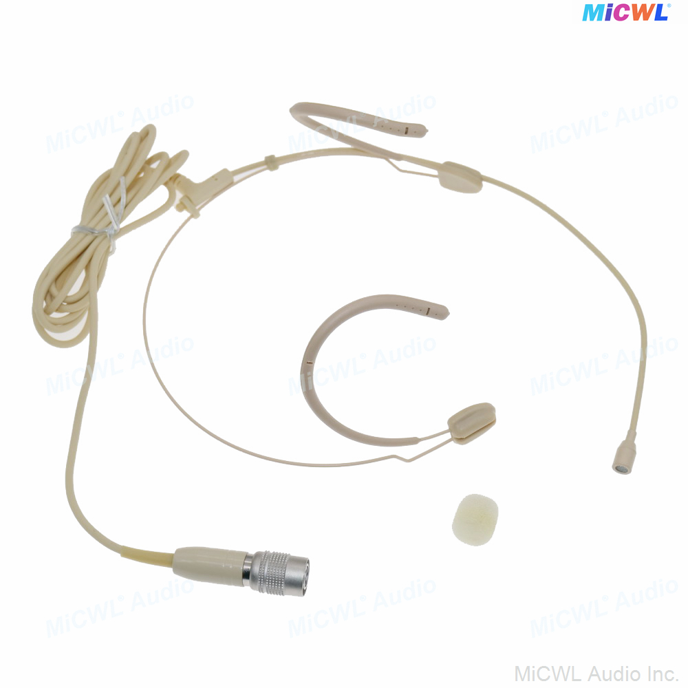 Beżowy BP892 podwójny zestaw słuchawkowy do zawieszenia Omni mikrofon do Audio-Technica bezprzewodowy nadajnik taśmowy z wtyczką cW Hirose 4-Pin