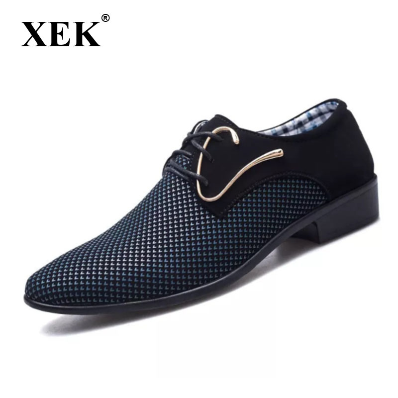 Xek Kantoor Mannen Jurk Pak Schoenen Italiaanse Bruiloft Casual Schoenen Derby Schoenen Man Lederen Schoenen Zapatos Hombre ZLL34