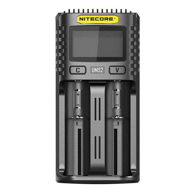 NITECORE UMS2 UMS4 UM2 UM4 SC4 inteligente QC cargador para 18650, 16340, 21700, 20700, 22650, 26500, 18350 aa aaa cargador de batería