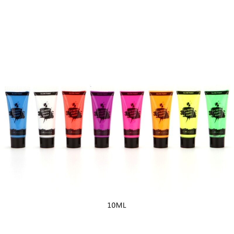 Peinture fluorescente pour le visage et le corps, 8 couleurs, Pigment de maquillage, dessin de tatouage, nouveauté