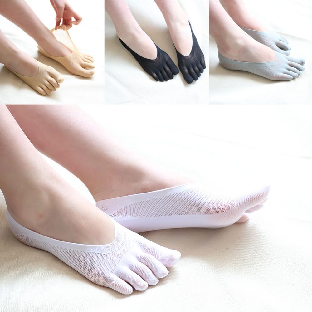 1 pair Women's Socks Socks Five Toe Sock Slippers Invisibility For Solid Color Five Finger Socks meias