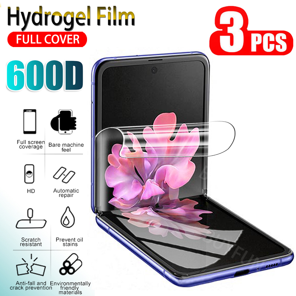 3Pcs Hydrogel Film Screen Protector Voor Samsung Galaxy Z Flip Soft Bescherm Film Voor Samsung Z Flip3 Telefoon Beschermen film Niet Glas