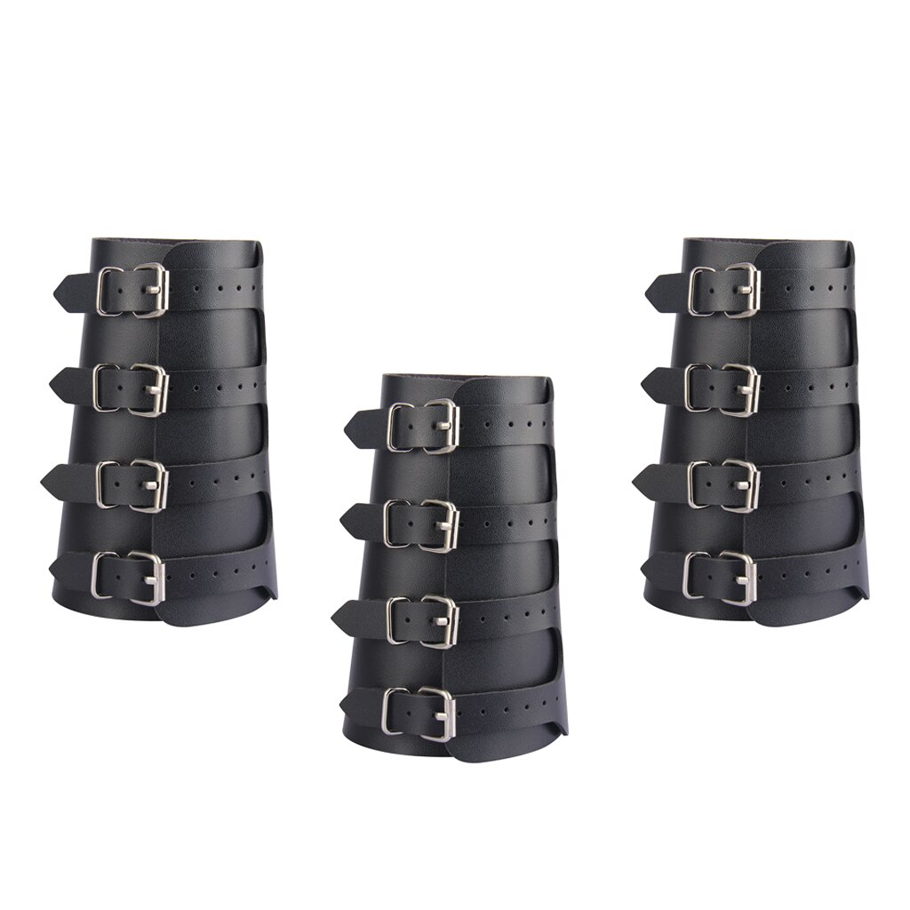 3 Stuks Lederen Armband Verstelbare Riem Wrap Arm Manchet Gothic Polsband