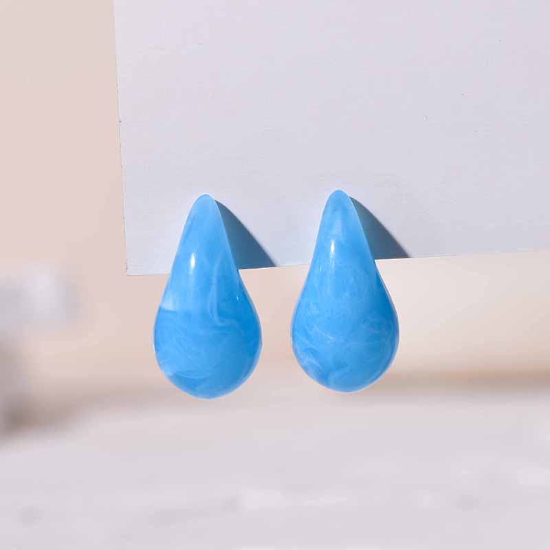 Pendientes grandes con forma de lágrima para Mujer y niña, aretes gruesos de acrílico con forma de gota de agua, color azul, negro, naranja y rojo, 2024: Oro champán
