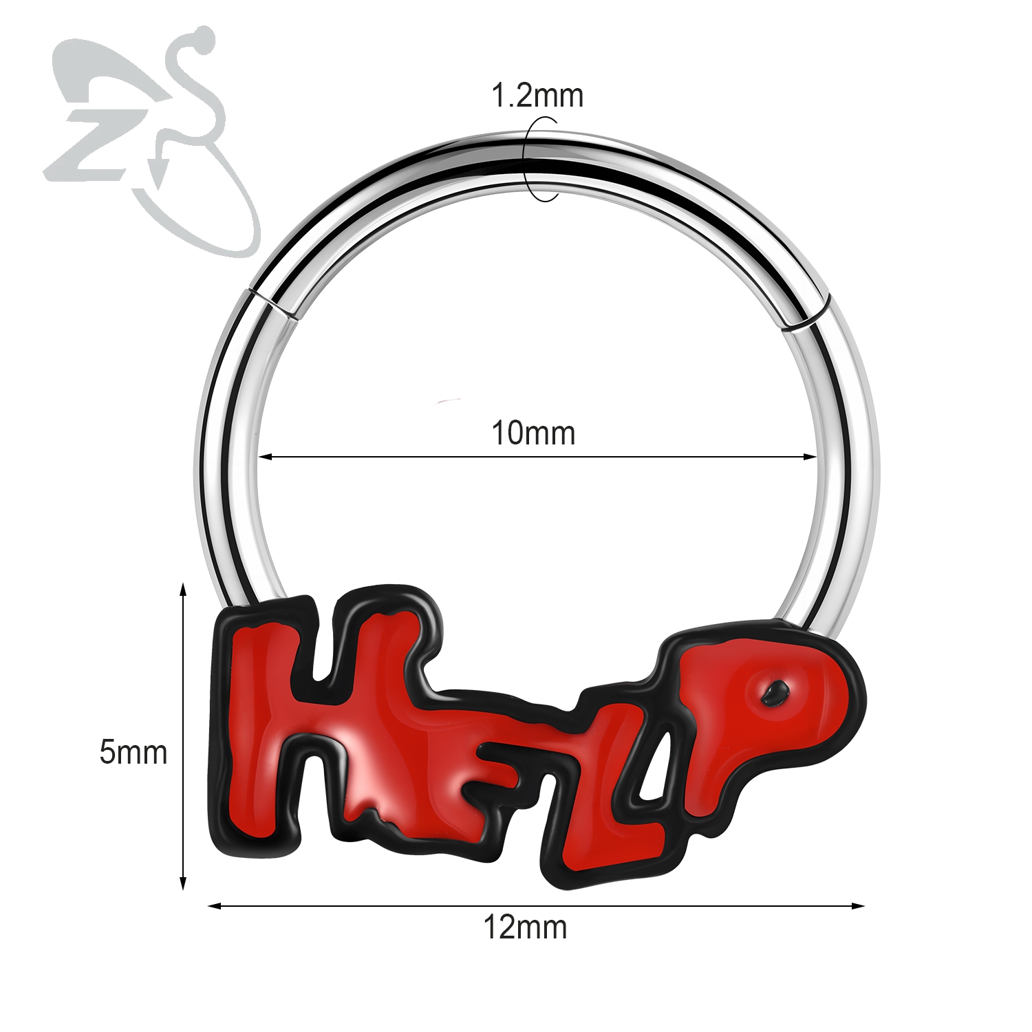 ZS 1PC serpent citrouille chauve-souris nez Piercing couleur noire Septum anneau acier inoxydable nez Clicker oreille Helix Cartilage Piercings 16G: Blue