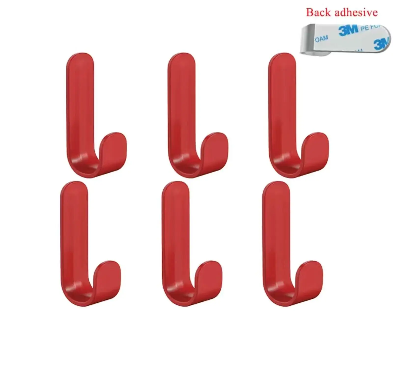 Ganchos de parede autoadesivos fortes, 6 peças, gancho de toalha, cabide de porta, bolsa de chave, suporte de gancho de casaco, acessórios de cozinha e banheiro, organizador de casa: Luz amarela
