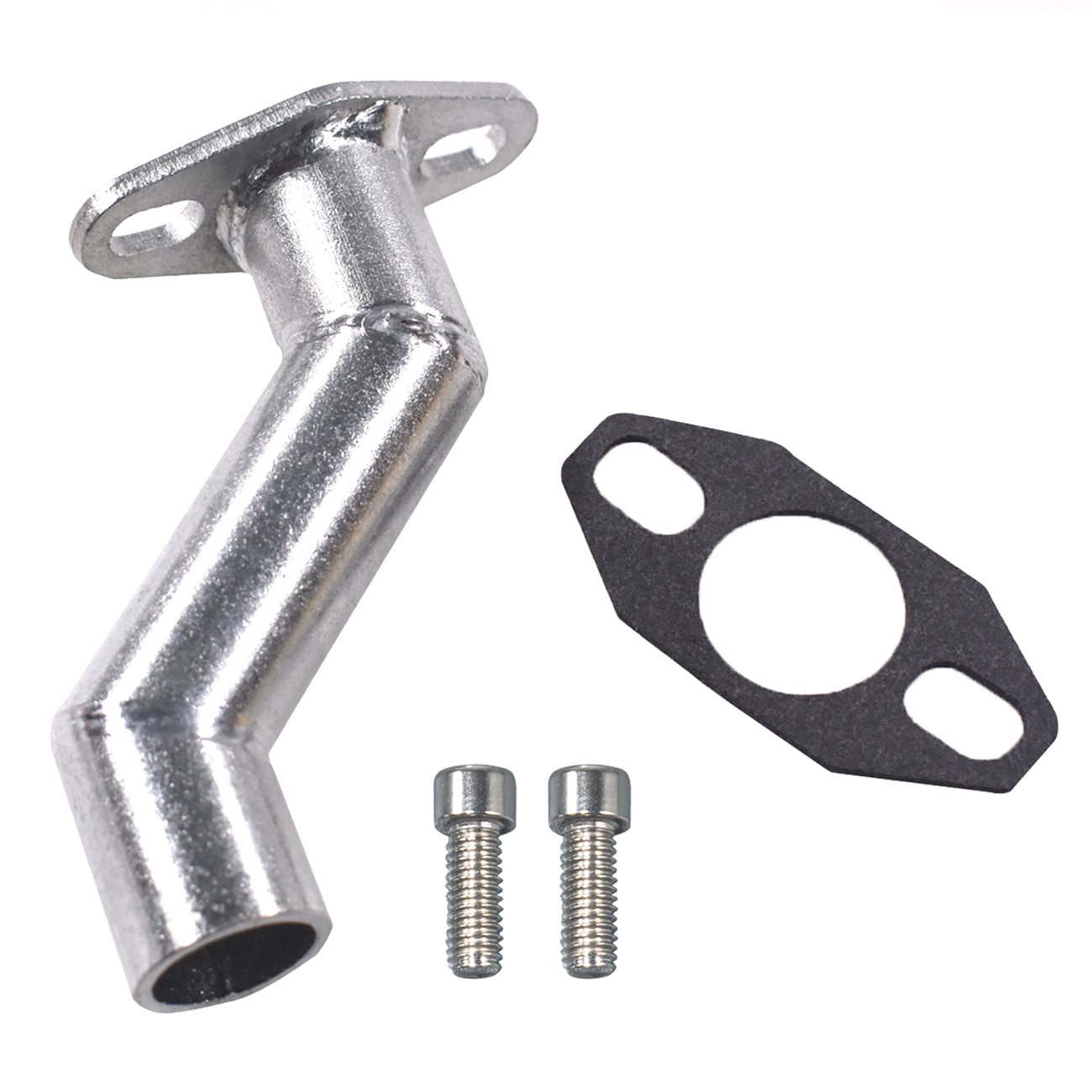 32-40mm Silver Short Offset Intake Manifold Gasket For 49cc 50cc 60cc 66cc 80cc Regular Motorised Bicycle