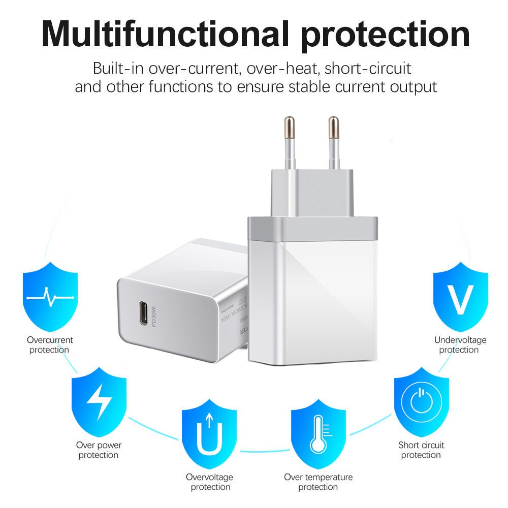 PD 30W Fast Charging USB C Charger For iphone 12 Mini Pro MAX 12 11 Xs Xr X 8 Plus PD Charger For iPad air 4 iPad Pro
