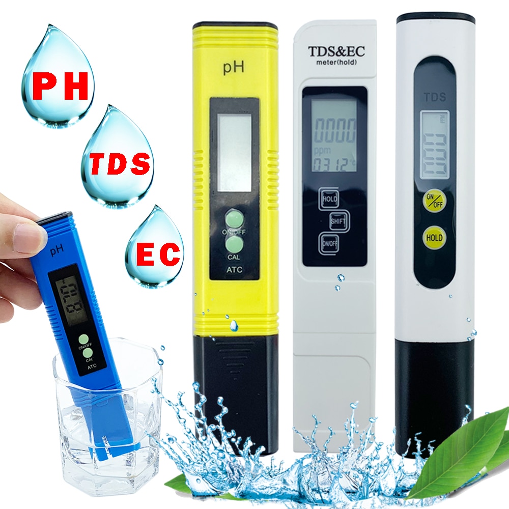 Ph meter digital lcd pen ec tds meter vand ph pool tester akvarium ph test automatisk kalibrering phmetro vandanalysator
