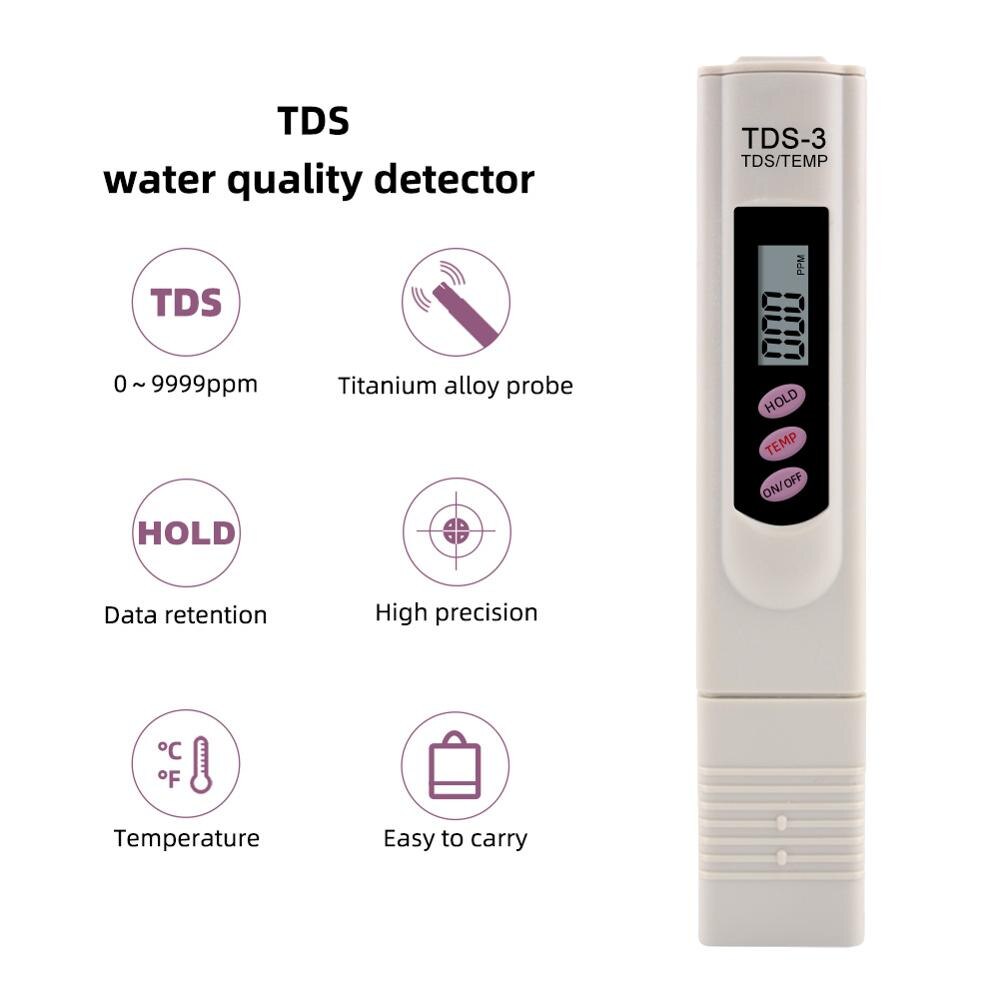 Yieryi TDS PH Meter PH/TDS/EC/TEMP Meter Digital Water Monitor Tester Series for Pools, Drinking Water, Aquariums