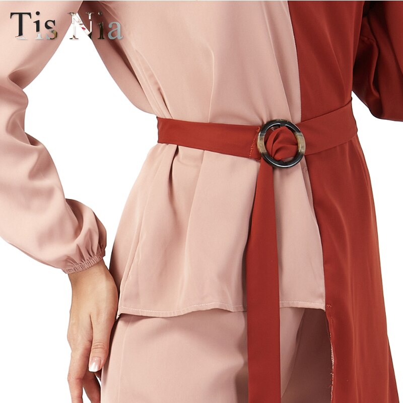 Eid Mubarak Two-Piece Muslim Suit Abaya Turkish Mosaic Color Suit Caftan Kaftans Islamic Clothing Abayas For Women Musulman Ense