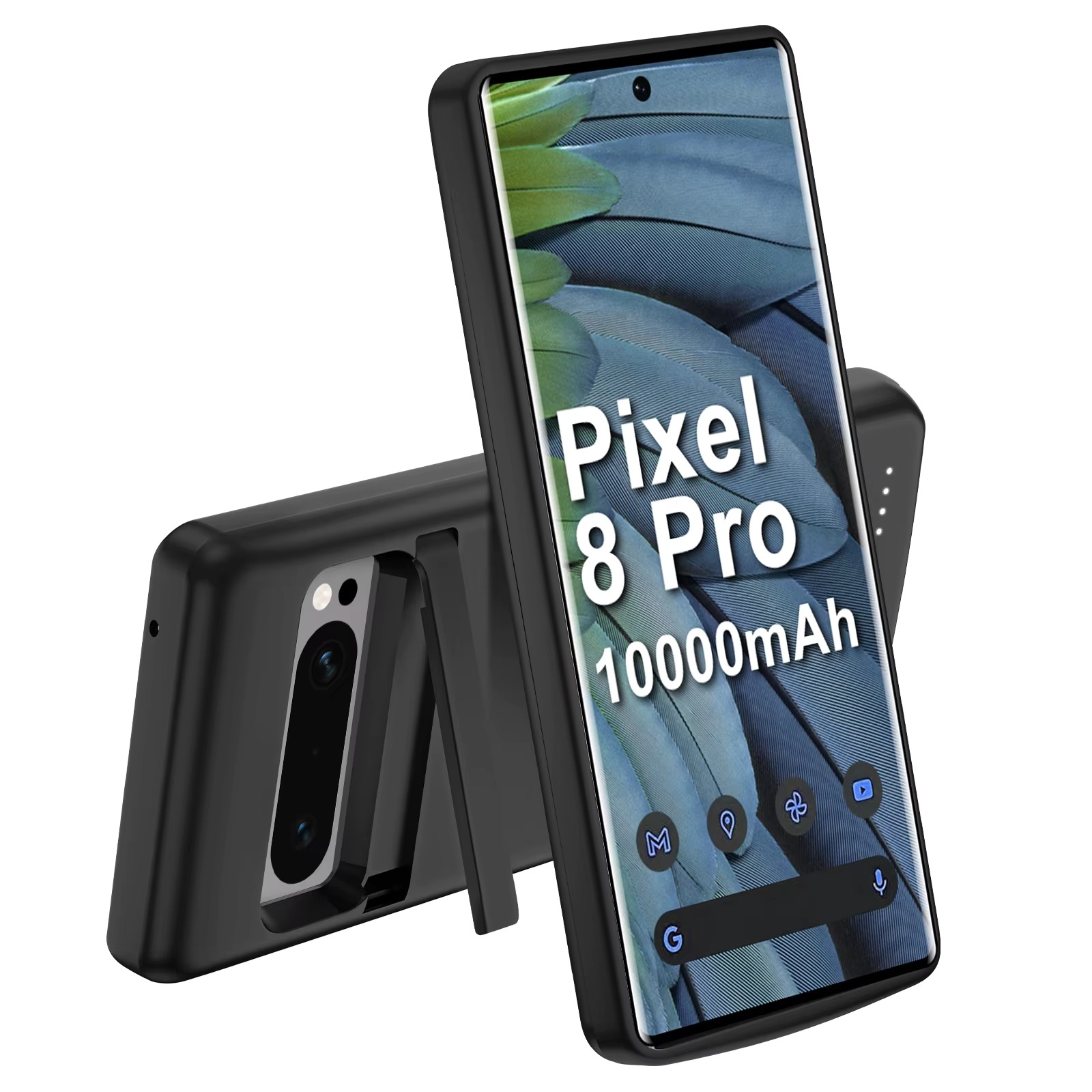Kabellose ladehülle 10000 google Pixel 8 Profi ( 7 6 Profi): Dunkelblau
