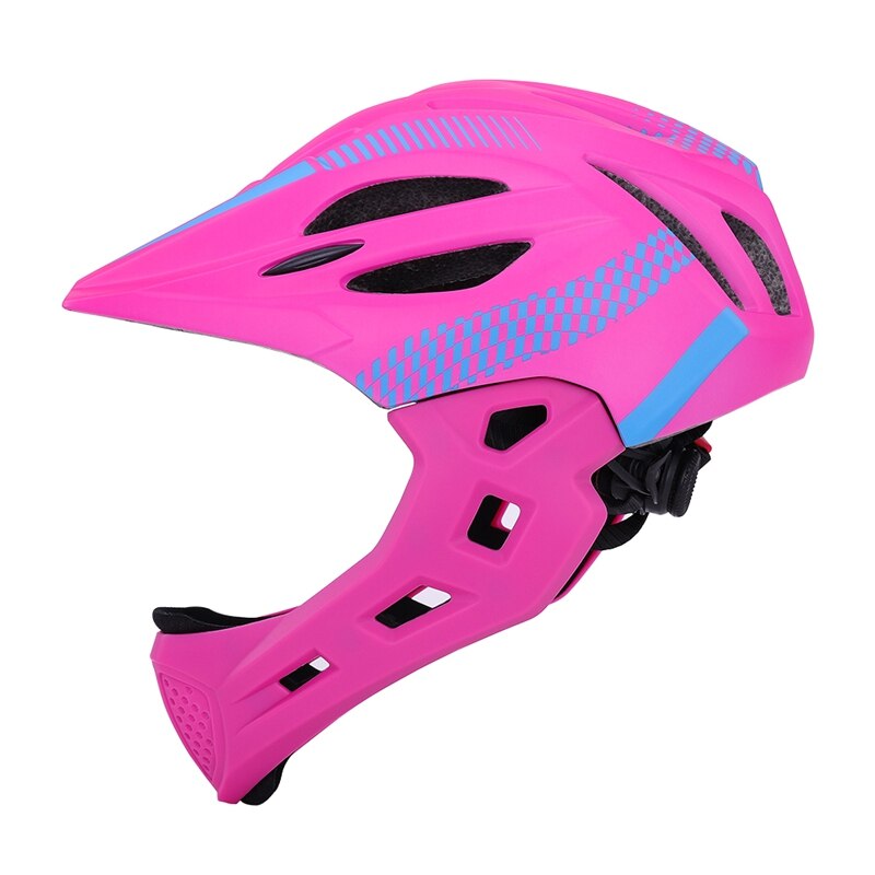 LED Kinder gelände Volles Gesicht Mountainbike Helm Balance Sport Downhill Radfahren Helm Cascos Ciclismo Fit für 3 -10 jahre Kinder: pink