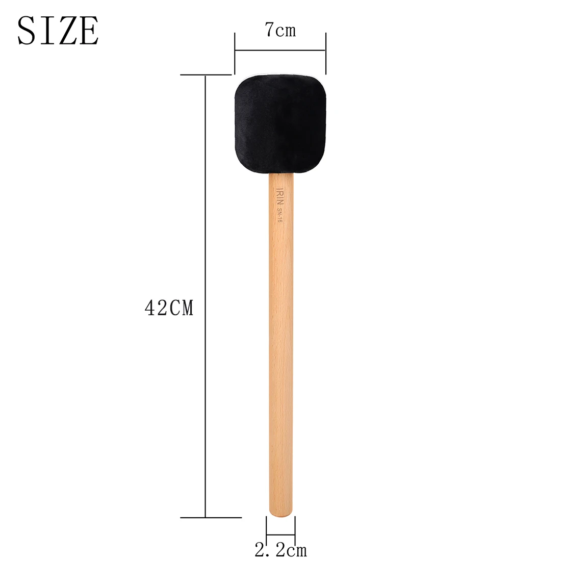  Mazo de tambor grande IRIN, mazo de cuenco para cantar, mazo de Gong, mazo de haya para cuenco para cantar, palo de Gongo, piezas de instrumentos de percusión