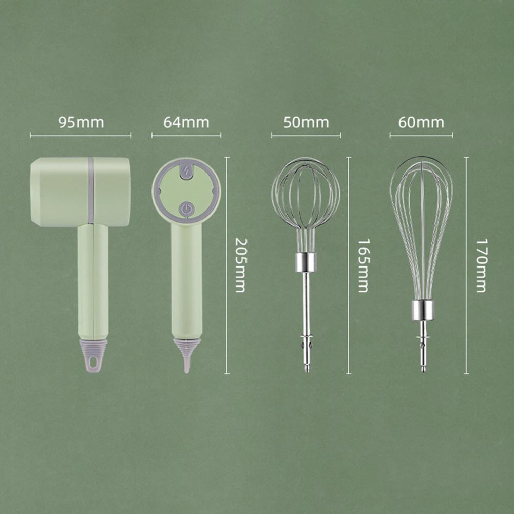 1 Set Egg Whisk Mini Versatile Stick Blender Stainless Steel Handheld Egg Beater 3-Speed Electric Whisk Blender for Baking