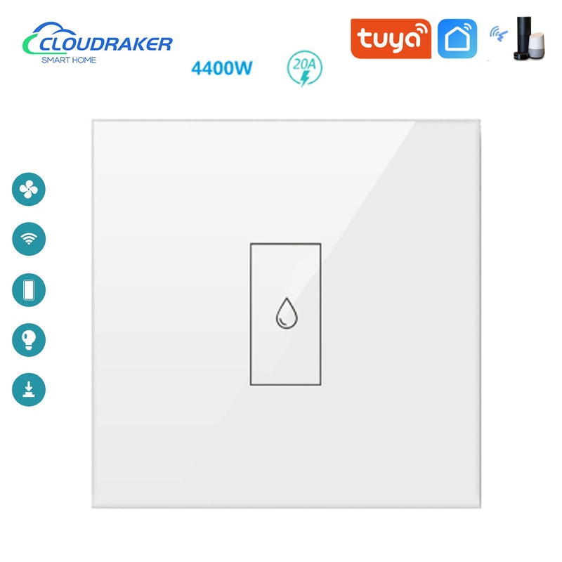 CLOUDRAKER-interrupteur de chauffe-eau pour chauffe-eau, compatible ue, avec minuterie intelligente, commande vocale, compatible Tuya Smart Life, Google Home, Alexa Siri