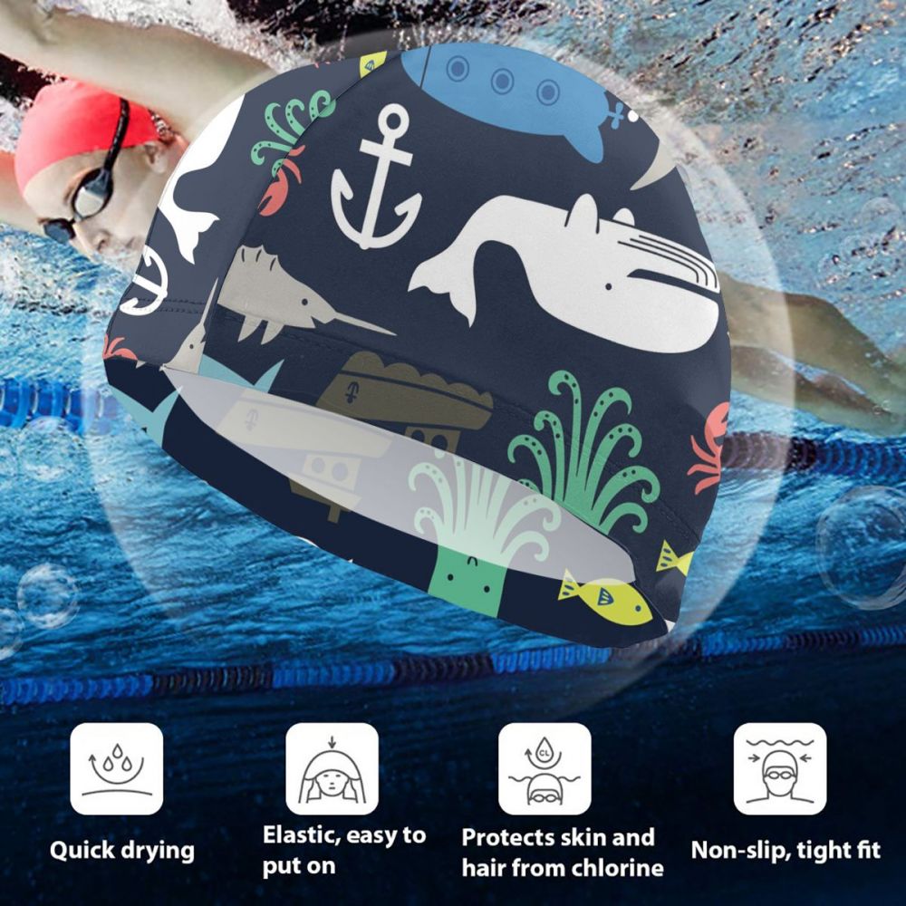 Duurzame zwemmuts multifunctionele badmuts lange haar badmuts elastische drapering badmuts voor zwembad oceaan  q008