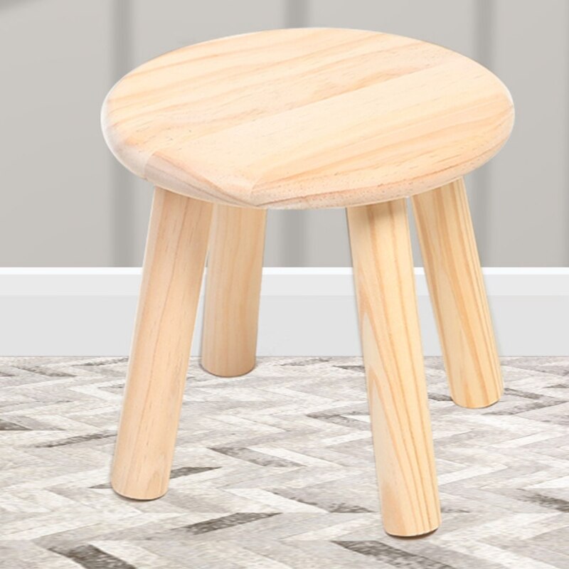 Taburete pequeño con cambio de madera maciza para niños y adultos, taburete cuadrado para cambio de zapatos, mesa de té, moderno y