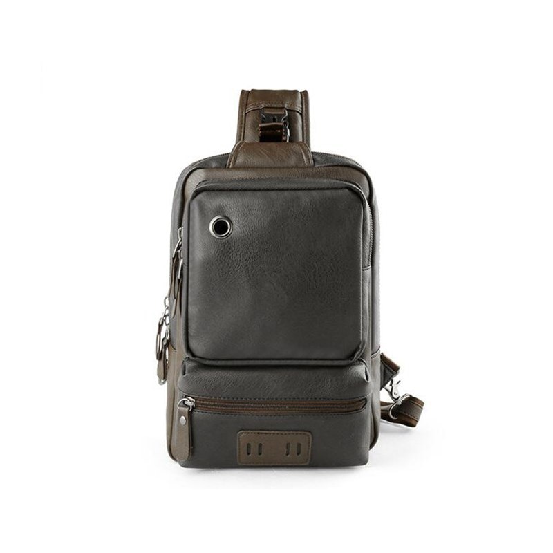 hommes sac à bandoulière Vintage hommes sac à bandoulière hommes poitrine sacs décontracté PU cuir hommes Messenger sac L51
