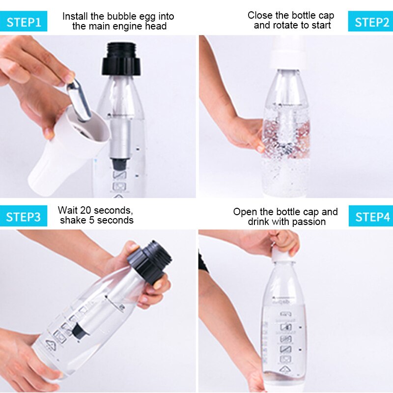 Woda sodowa ekspres domowy przenośny domowy maszyna sodowa Carbonator 1000ml przenośna woda sodowa maszyna prosta wygodna